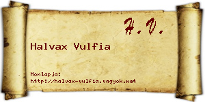 Halvax Vulfia névjegykártya
